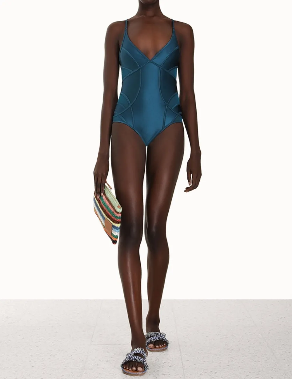 ZIMMERMANN Devi Panelled Mesh 1Pc-Women One Pieces