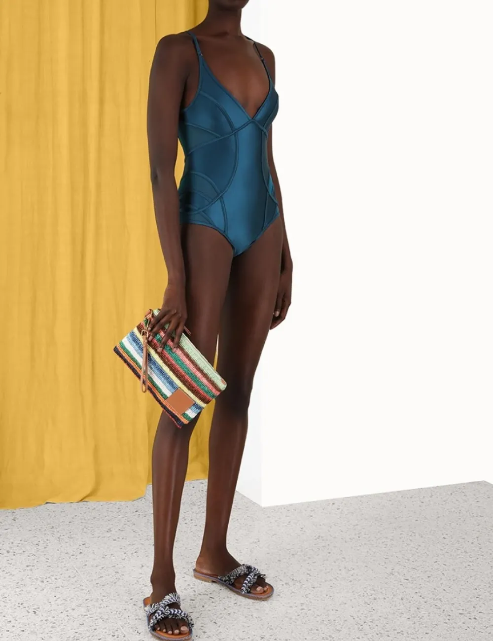 ZIMMERMANN Devi Panelled Mesh 1Pc-Women One Pieces