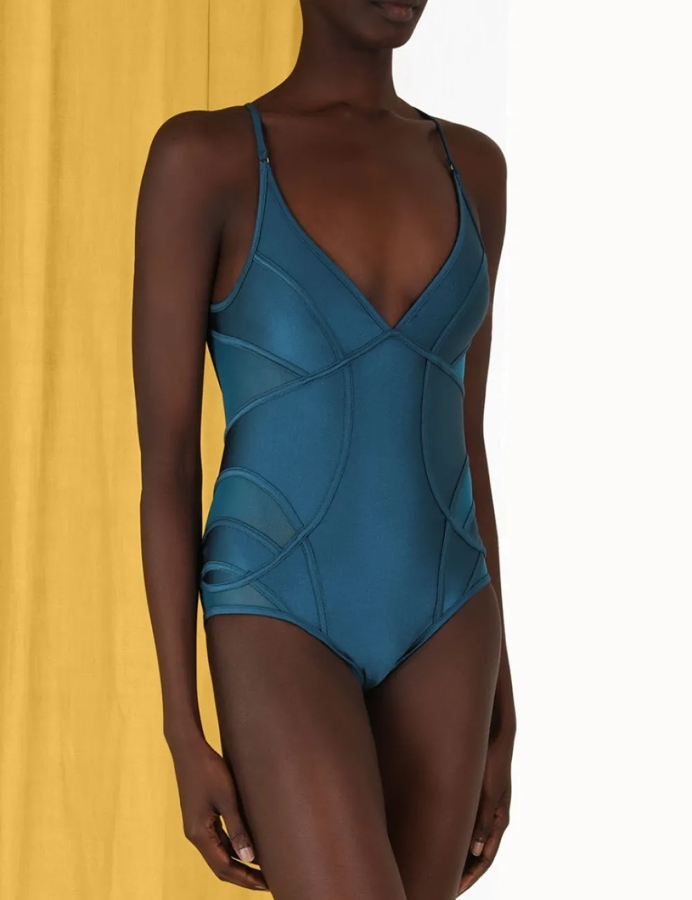 ZIMMERMANN Devi Panelled Mesh 1Pc-Women One Pieces