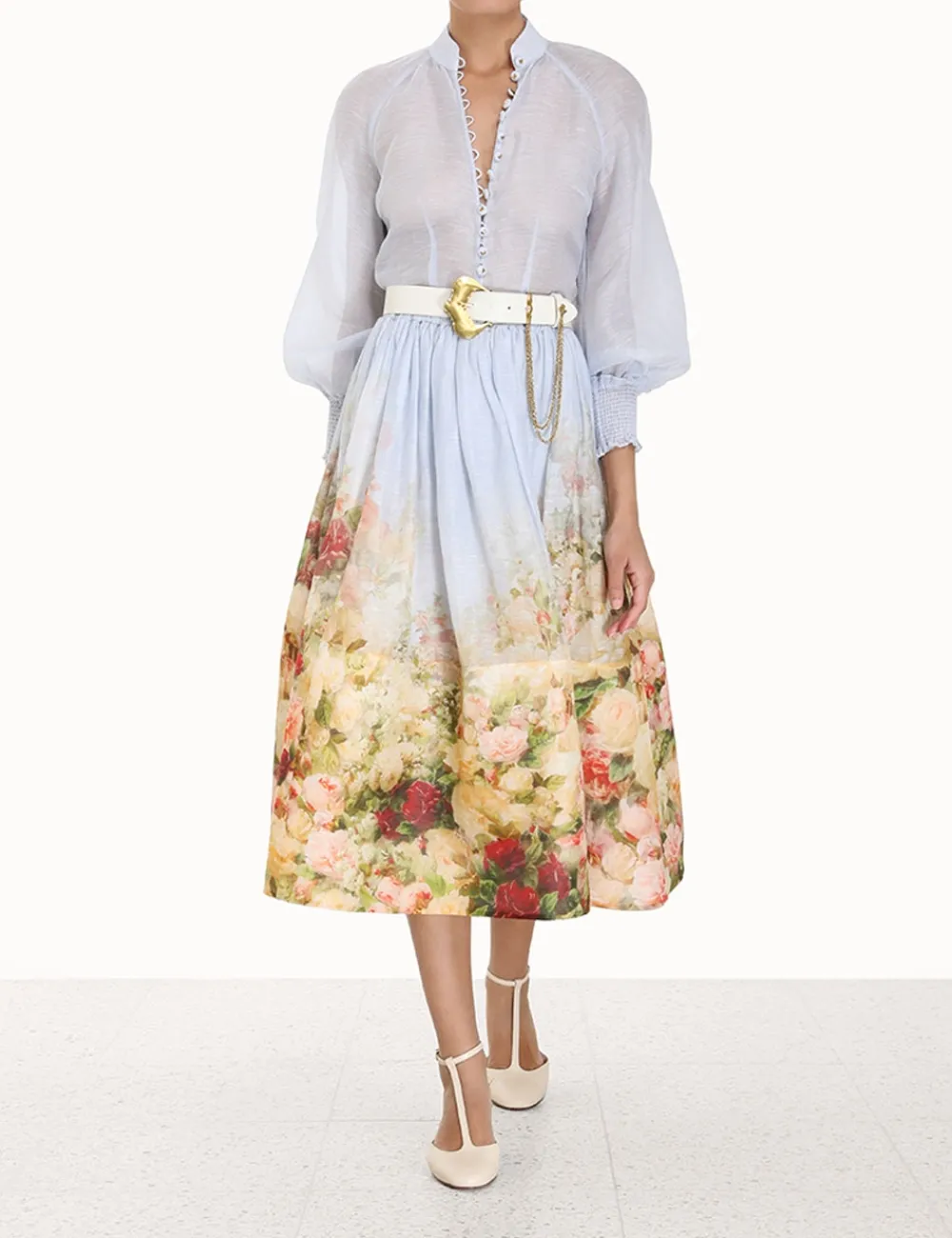 ZIMMERMANN Luminosity Lantern Blouse-Women In Denim