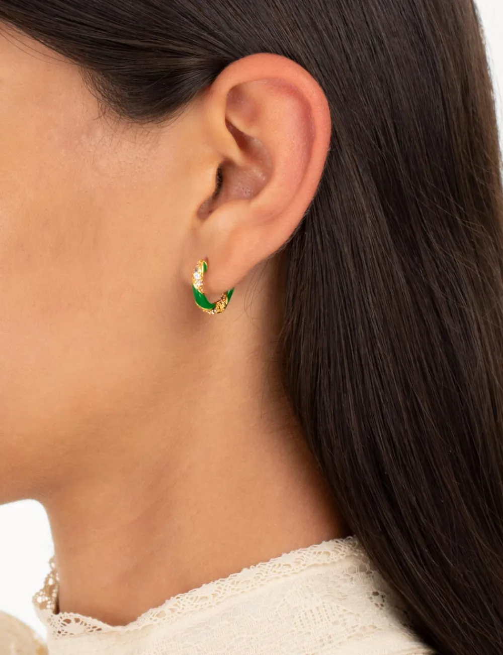 ZIMMERMANN Candy Stripe Pave Hoops-Women Accessories