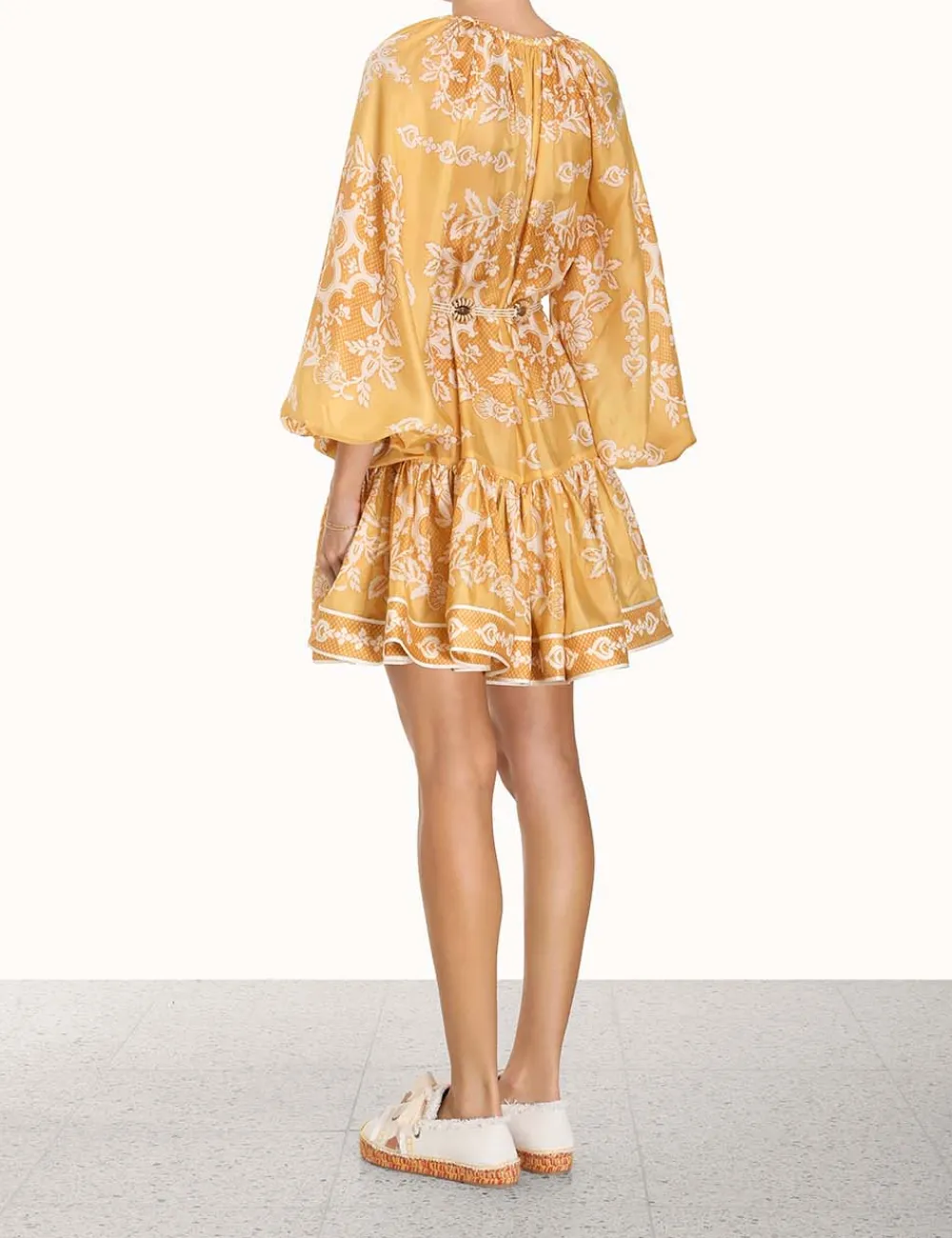 ZIMMERMANN Raie Tiered Billow Mini Dress-Women Clothing