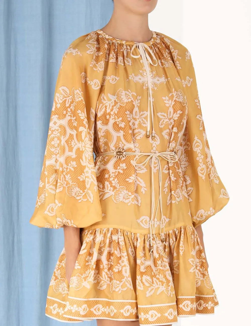 ZIMMERMANN Raie Tiered Billow Mini Dress-Women Clothing