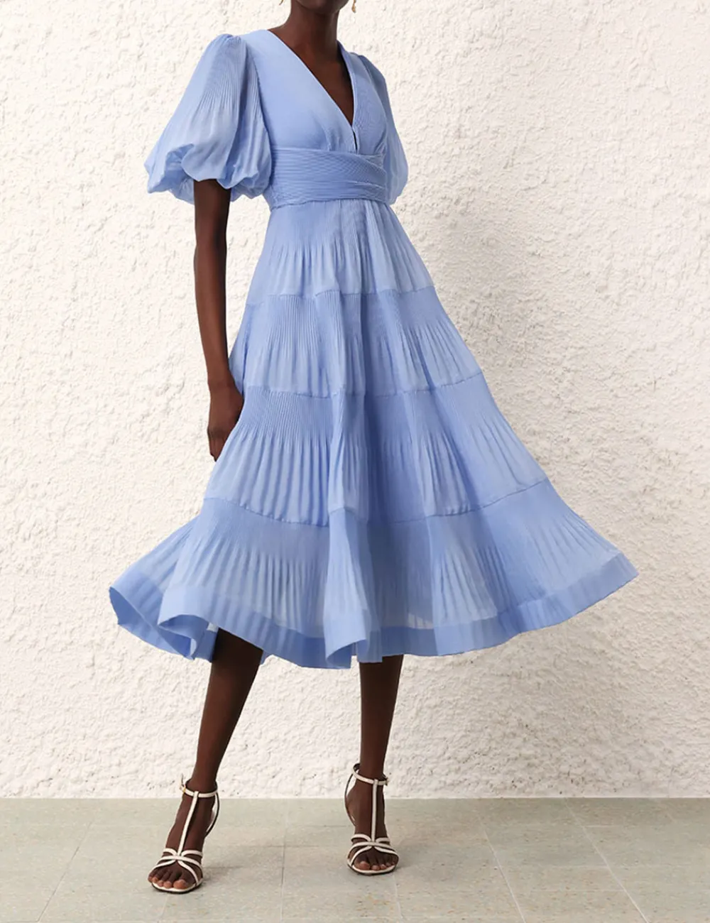 ZIMMERMANN Pleated Midi Dress-Women Dresses