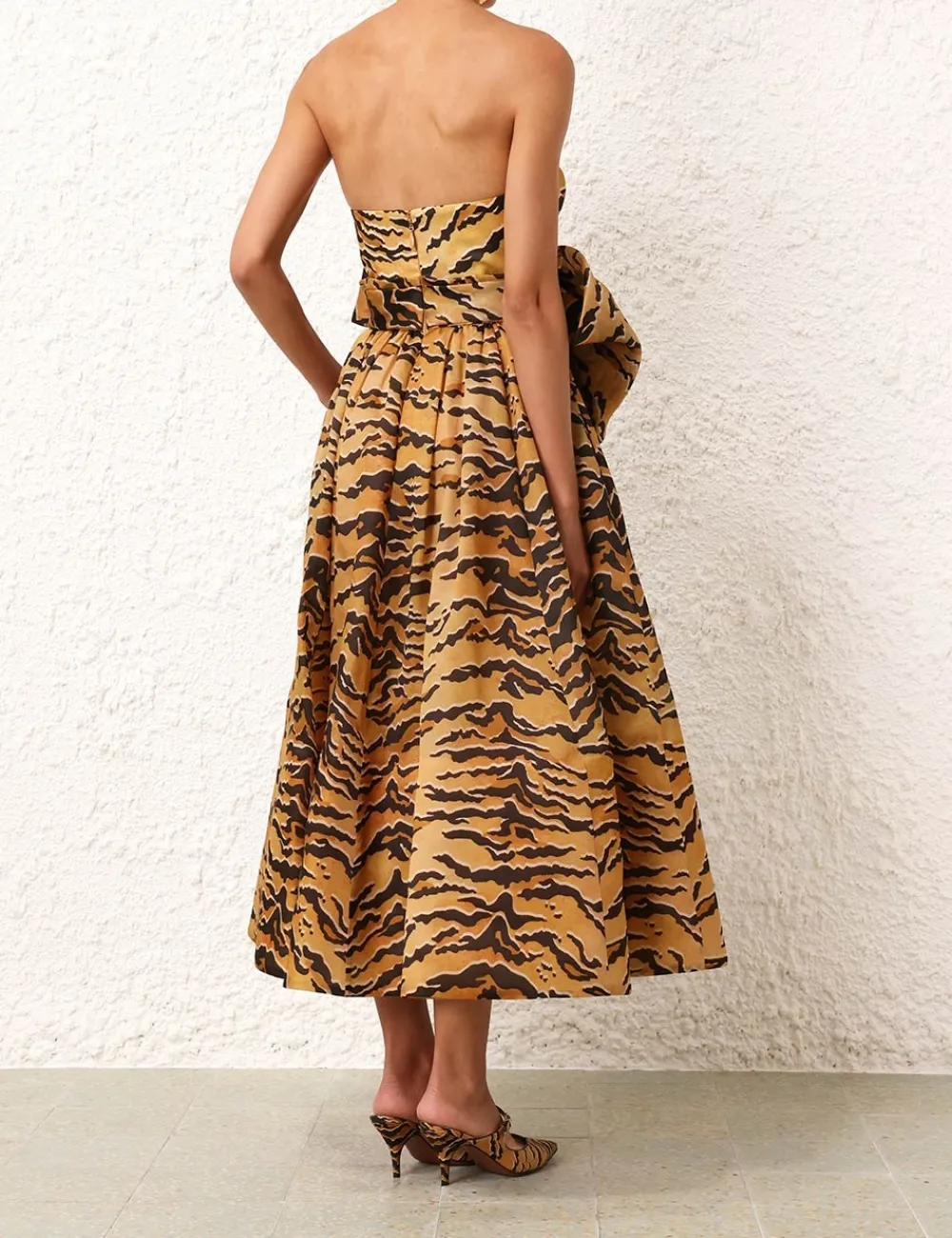 ZIMMERMANN Matchmaker Bow Midi Dress-Women Dresses