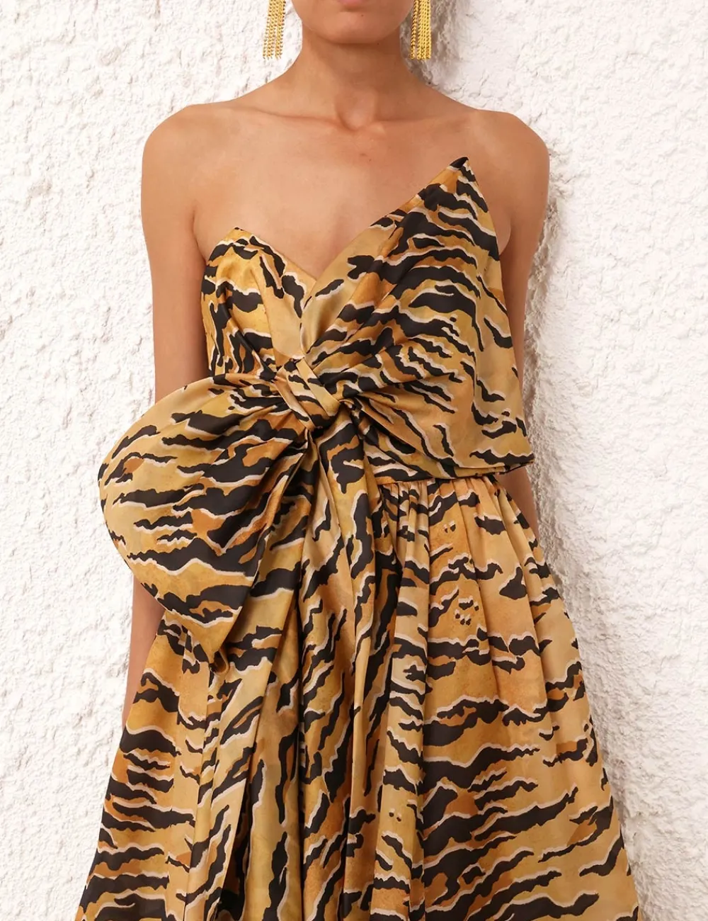 ZIMMERMANN Matchmaker Bow Midi Dress-Women Dresses