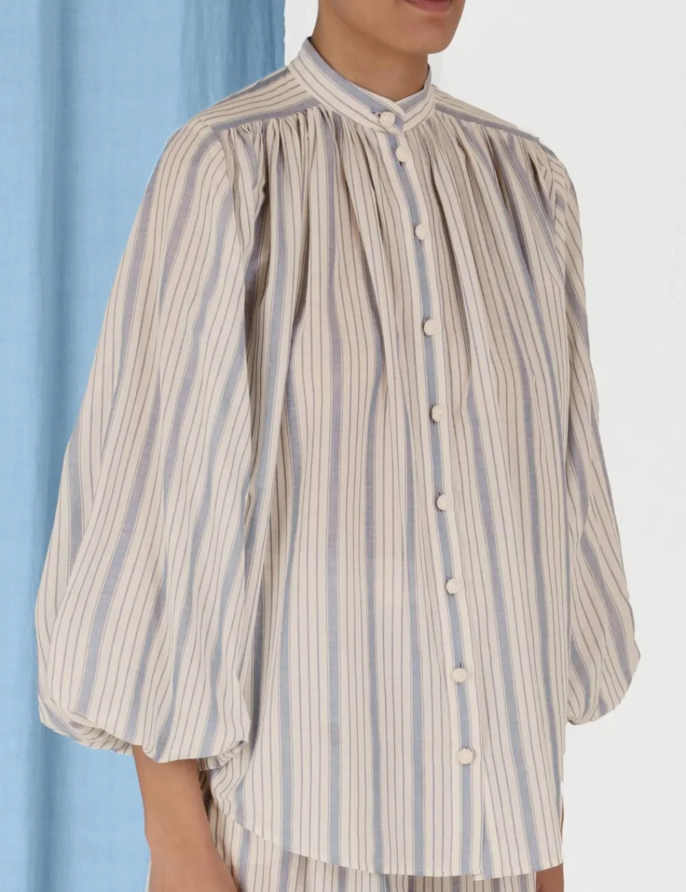 ZIMMERMANN Chintz Striped Billow Blouse-Women Tops