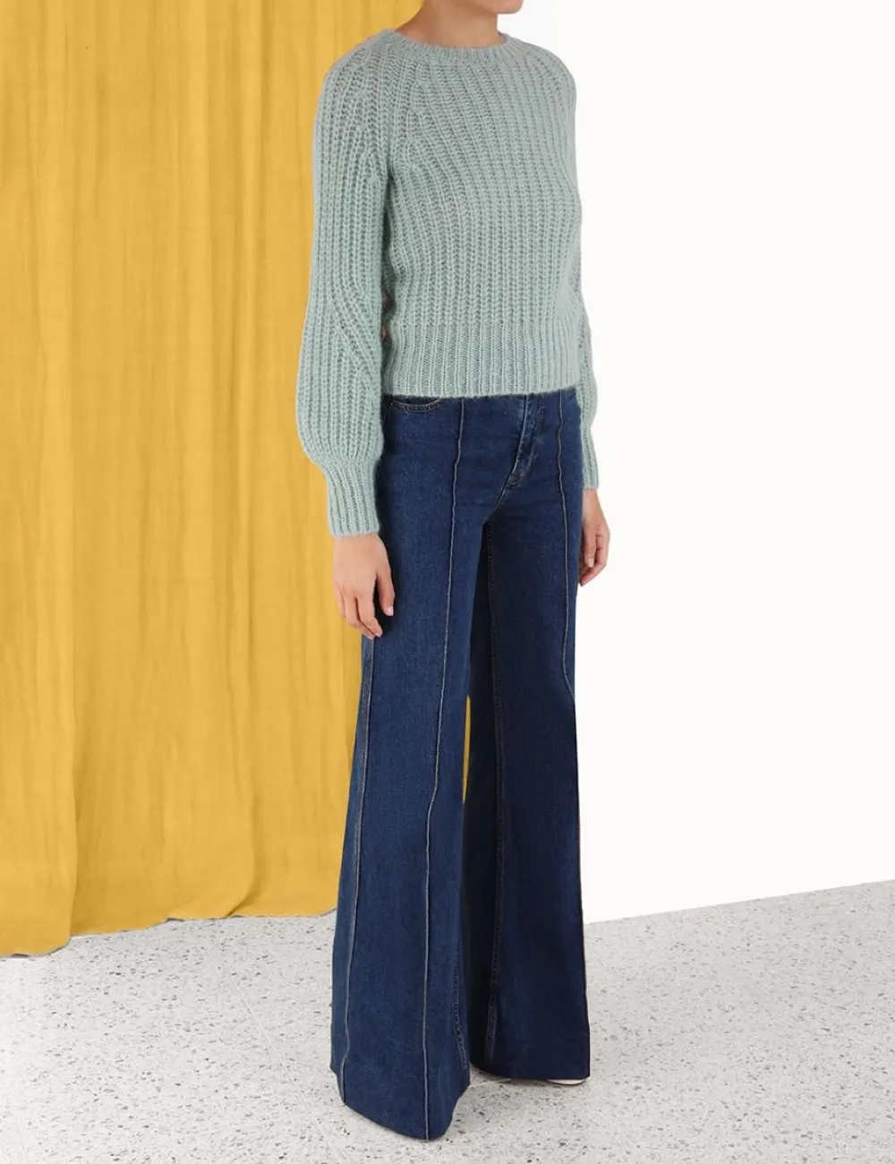 ZIMMERMANN Luminosity Raglan Sweater-Women In Denim