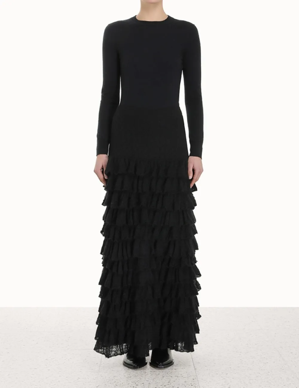 ZIMMERMANN Luminosity Lace Frill Skirt-Women Knitwear