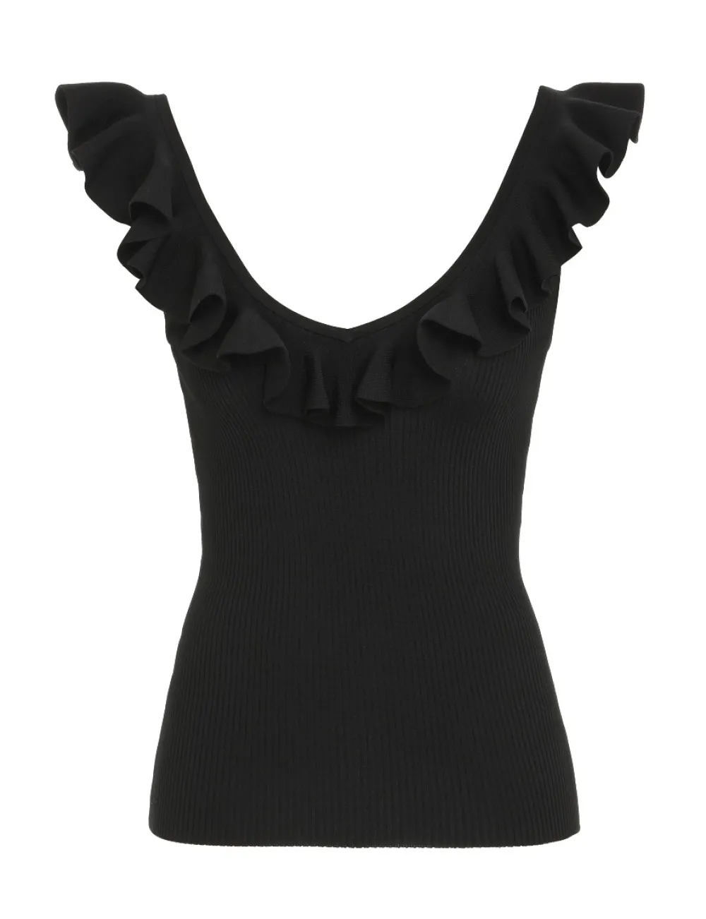 ZIMMERMANN Devi V-Neck Frill Tank-Women Tops