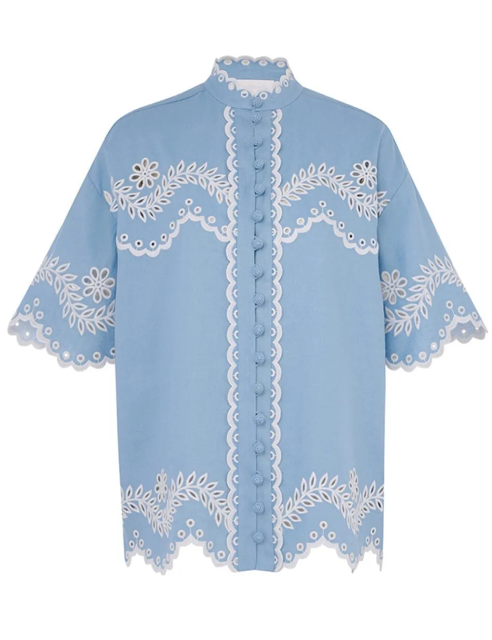 ZIMMERMANN Junie Embroidered Shirt-Women Clothing