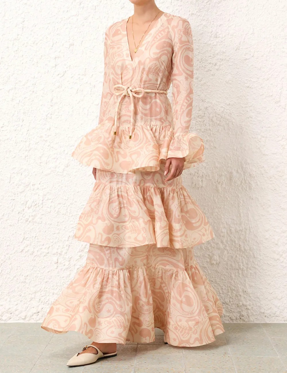 ZIMMERMANN Matchmaker V Neck Gown-Women Dresses