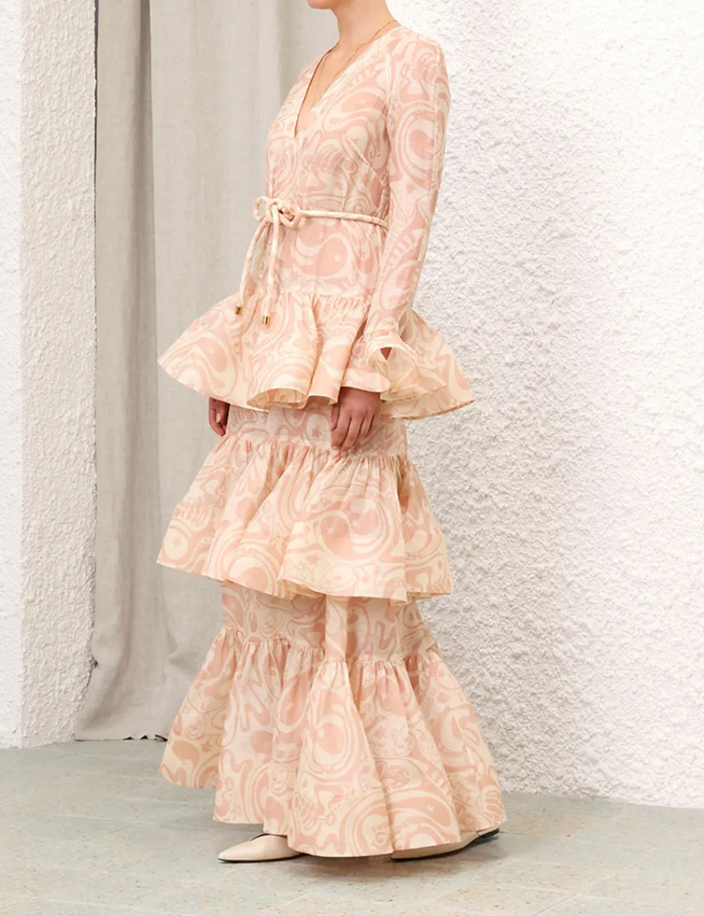 ZIMMERMANN Matchmaker V Neck Gown-Women Dresses