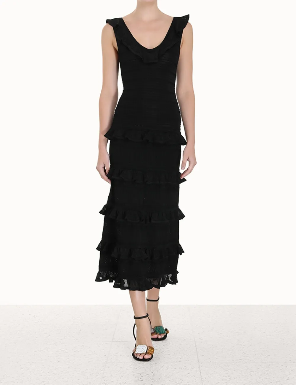 ZIMMERMANN Luminosity Ruffle Tank Dress-Women Knitwear