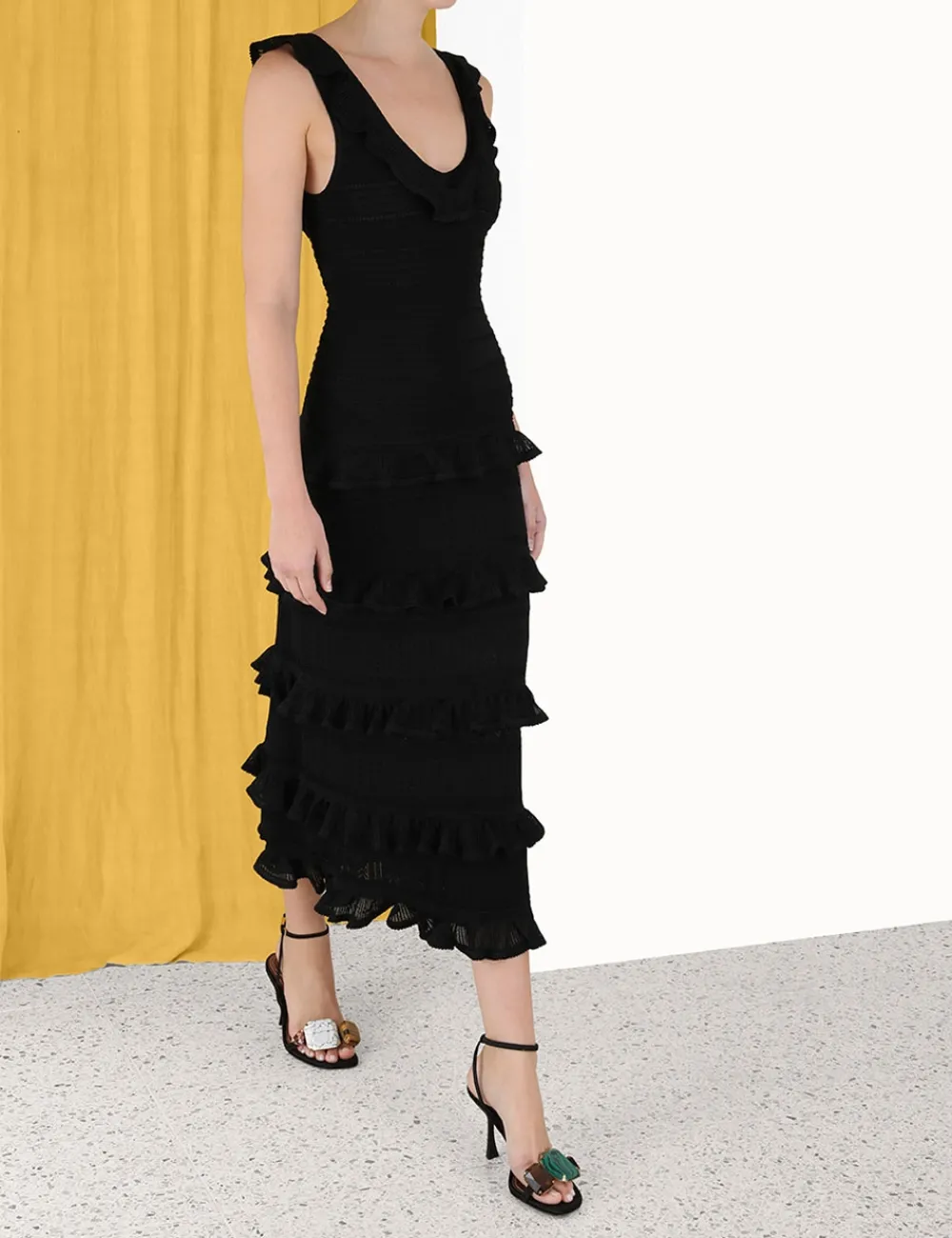 ZIMMERMANN Luminosity Ruffle Tank Dress-Women Knitwear