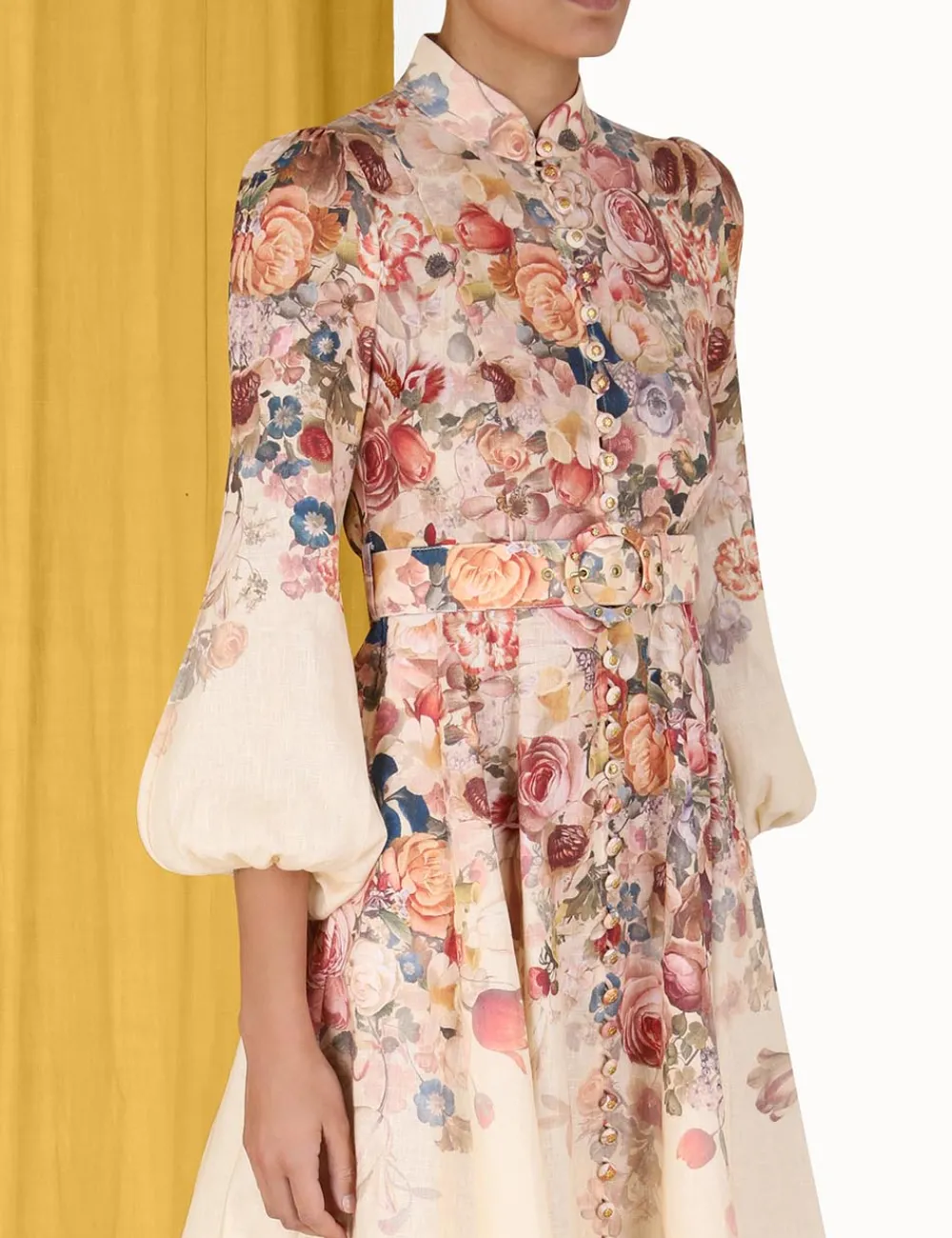 ZIMMERMANN Luminosity Buttoned Midi Dress-Women Clothing