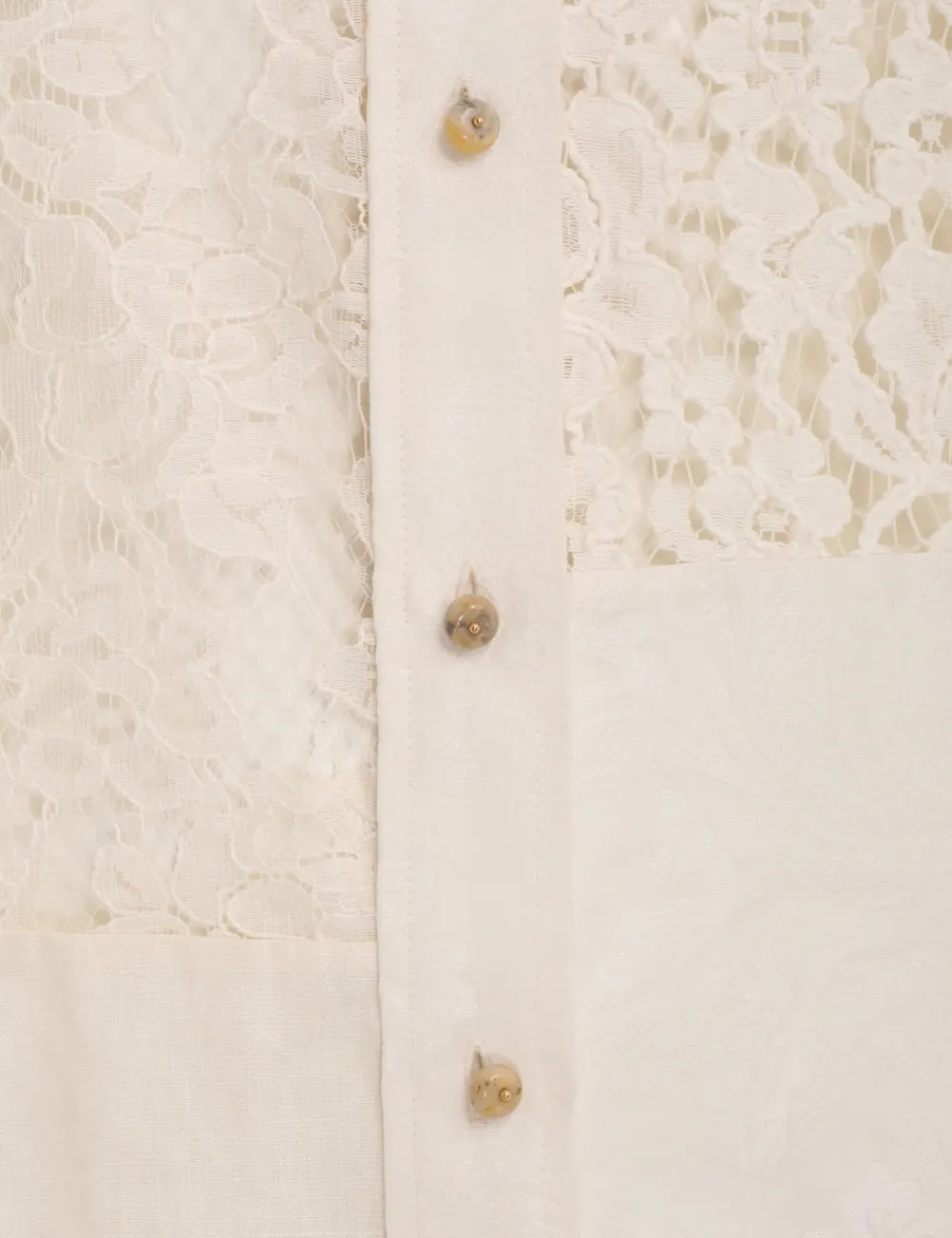 ZIMMERMANN Luminosity Patch Lace Shirt-Women Tops