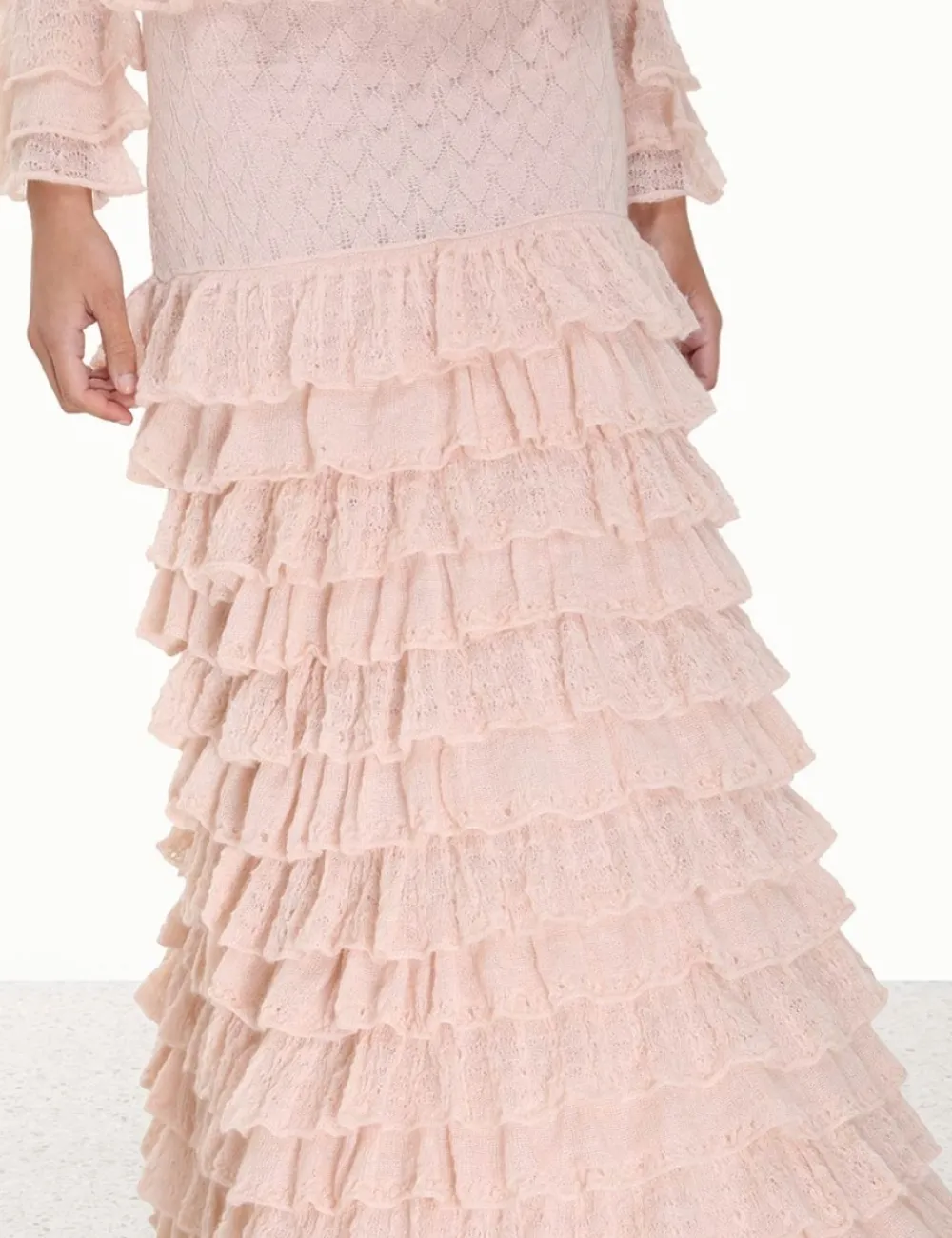 ZIMMERMANN Luminosity Lace Frill Skirt-Women Clothing