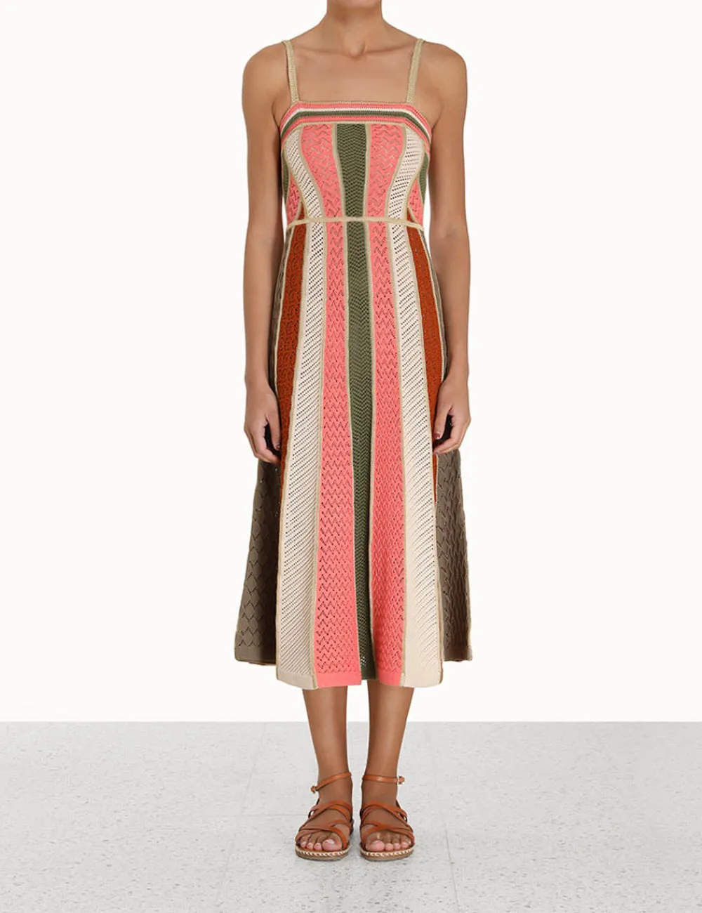 ZIMMERMANN Chintz Panelled Midi Dress-Women Dresses & Coverups