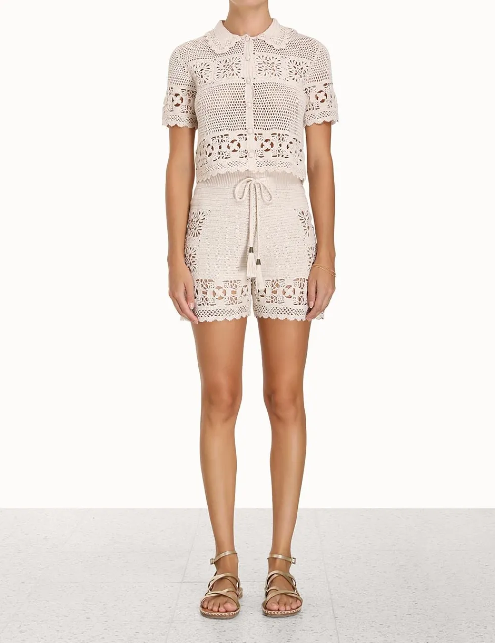 ZIMMERMANN Chintz Hand Crochet Shirt-Women Clothing