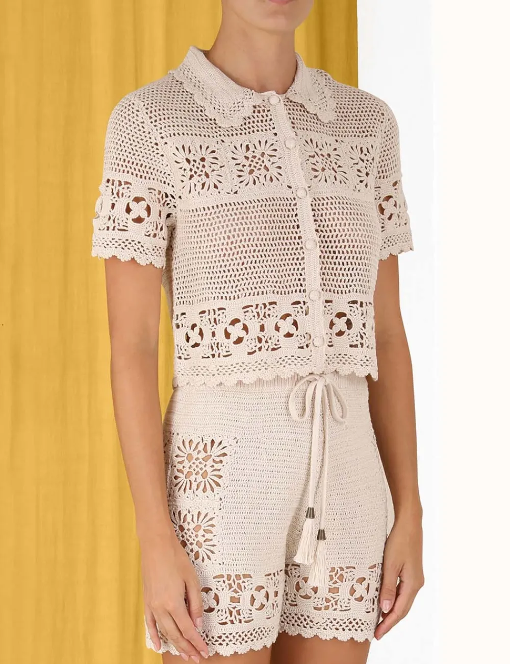 ZIMMERMANN Chintz Hand Crochet Shirt-Women Clothing