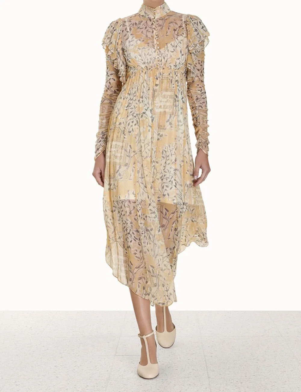 ZIMMERMANN Luminosity Gathered Midi Dress-Women Dresses