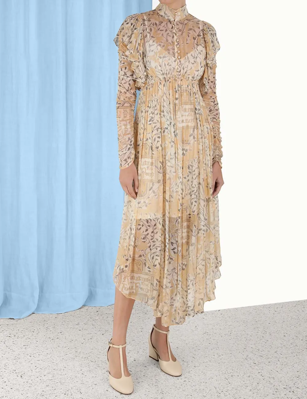 ZIMMERMANN Luminosity Gathered Midi Dress-Women Dresses