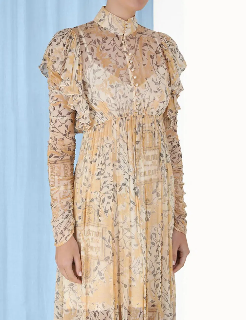 ZIMMERMANN Luminosity Gathered Midi Dress-Women Dresses
