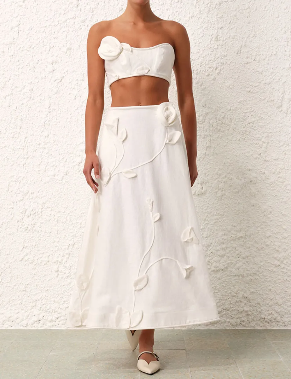 ZIMMERMANN Matchmaker Rose Flare Skirt-Women In Focus