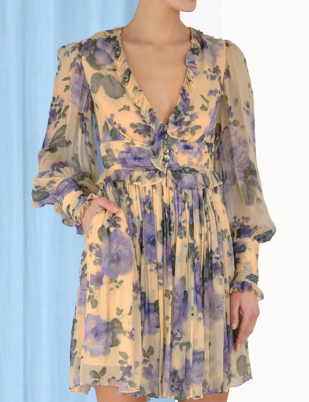 ZIMMERMANN Lyrical Ruffle Mini Dress-Women Luminosity