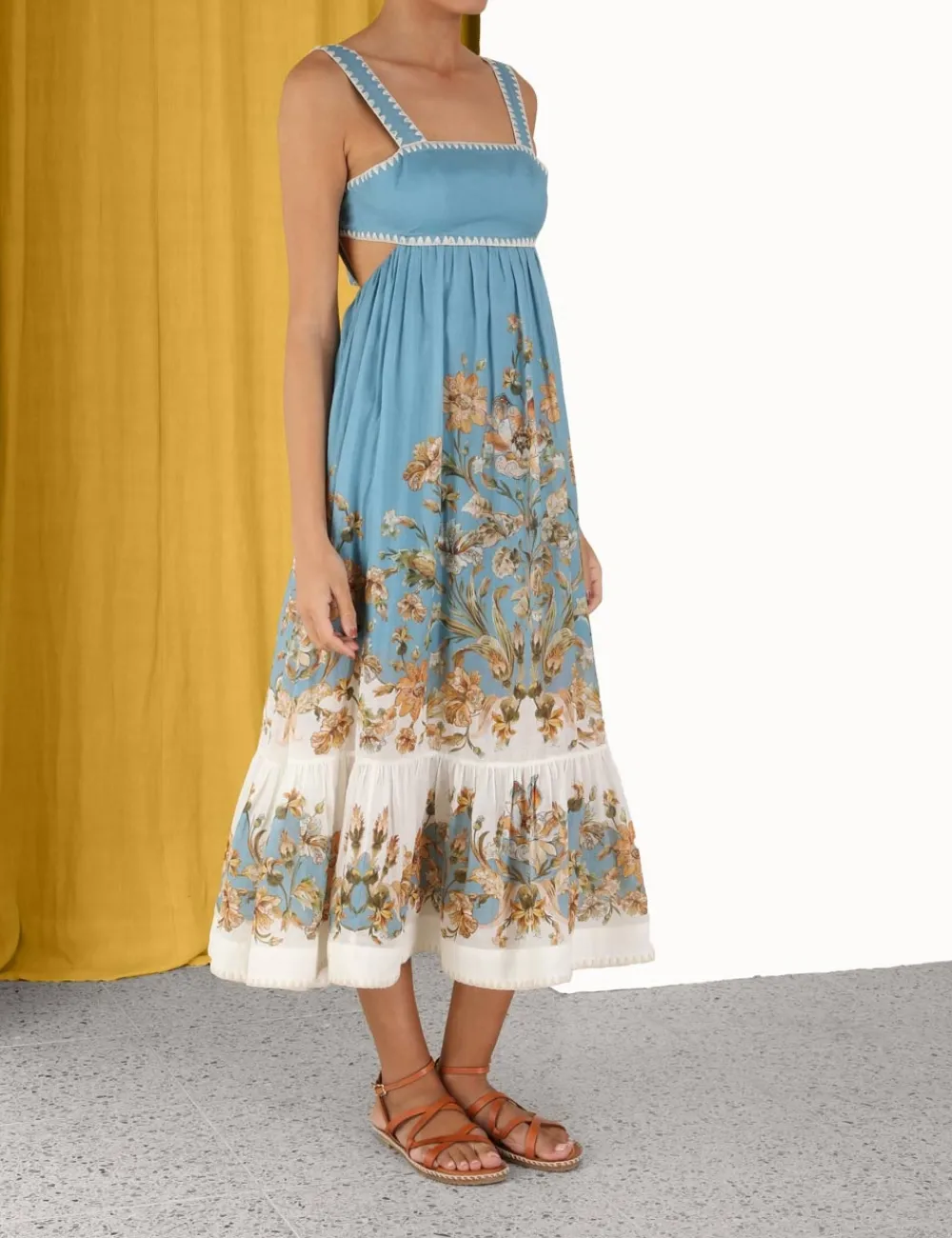 ZIMMERMANN Chintz Tiered Midi Dress-Women Dresses & Coverups