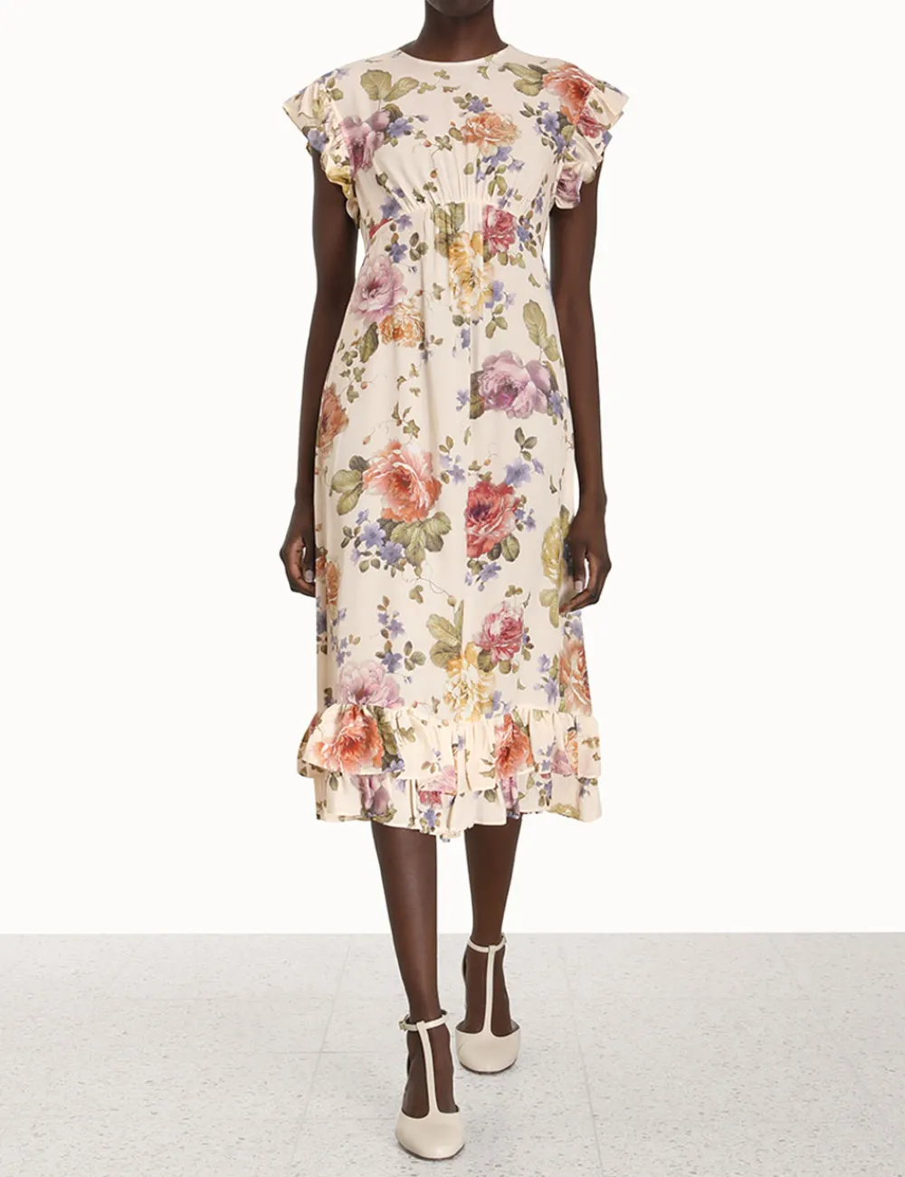 ZIMMERMANN Frill Midi Dress-Women Luminosity