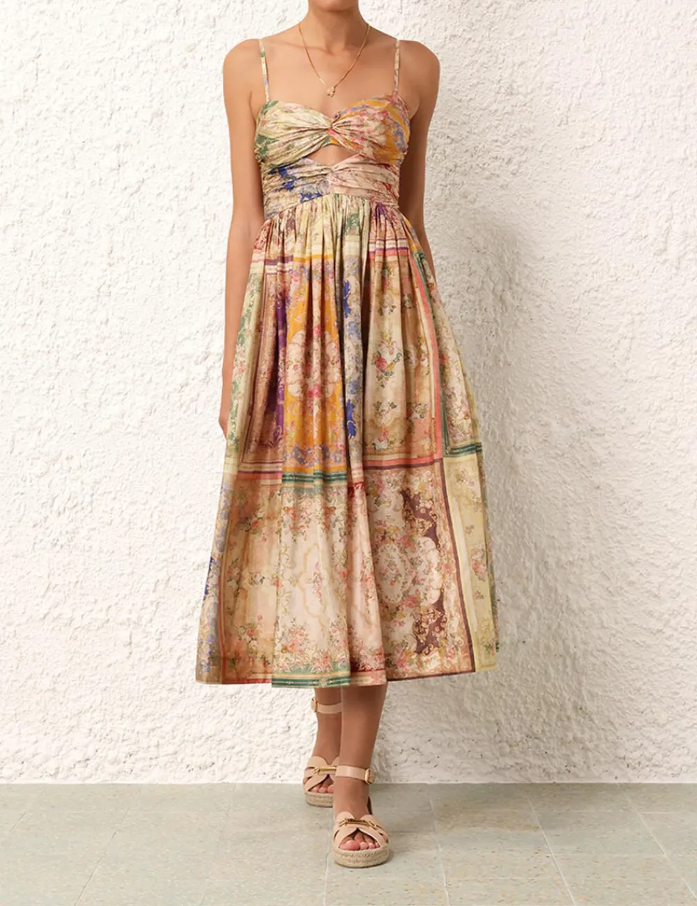 ZIMMERMANN August Tie Front Midi Dress-Women Dresses & Coverups