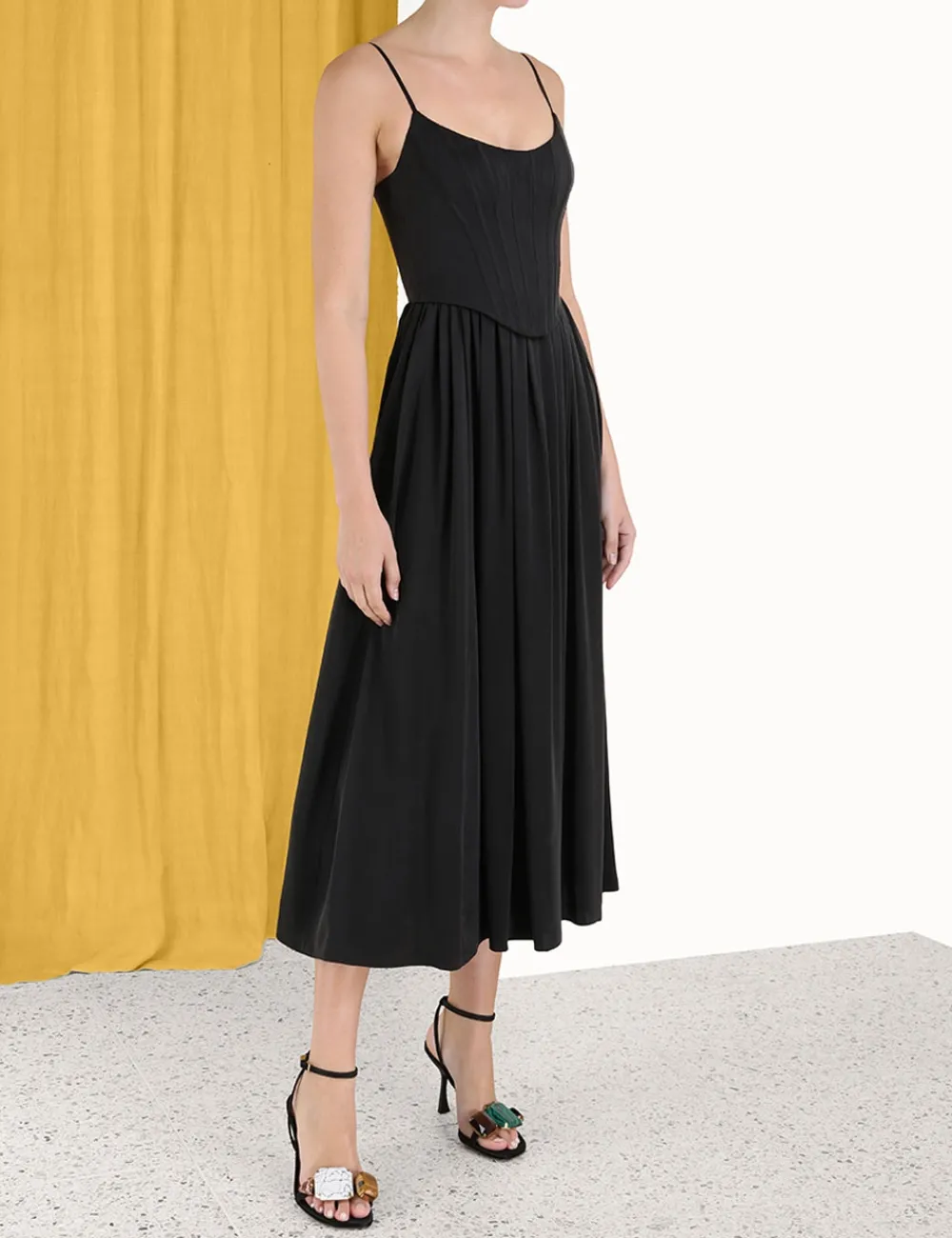 ZIMMERMANN Silk Corset Dress-Women Clothing