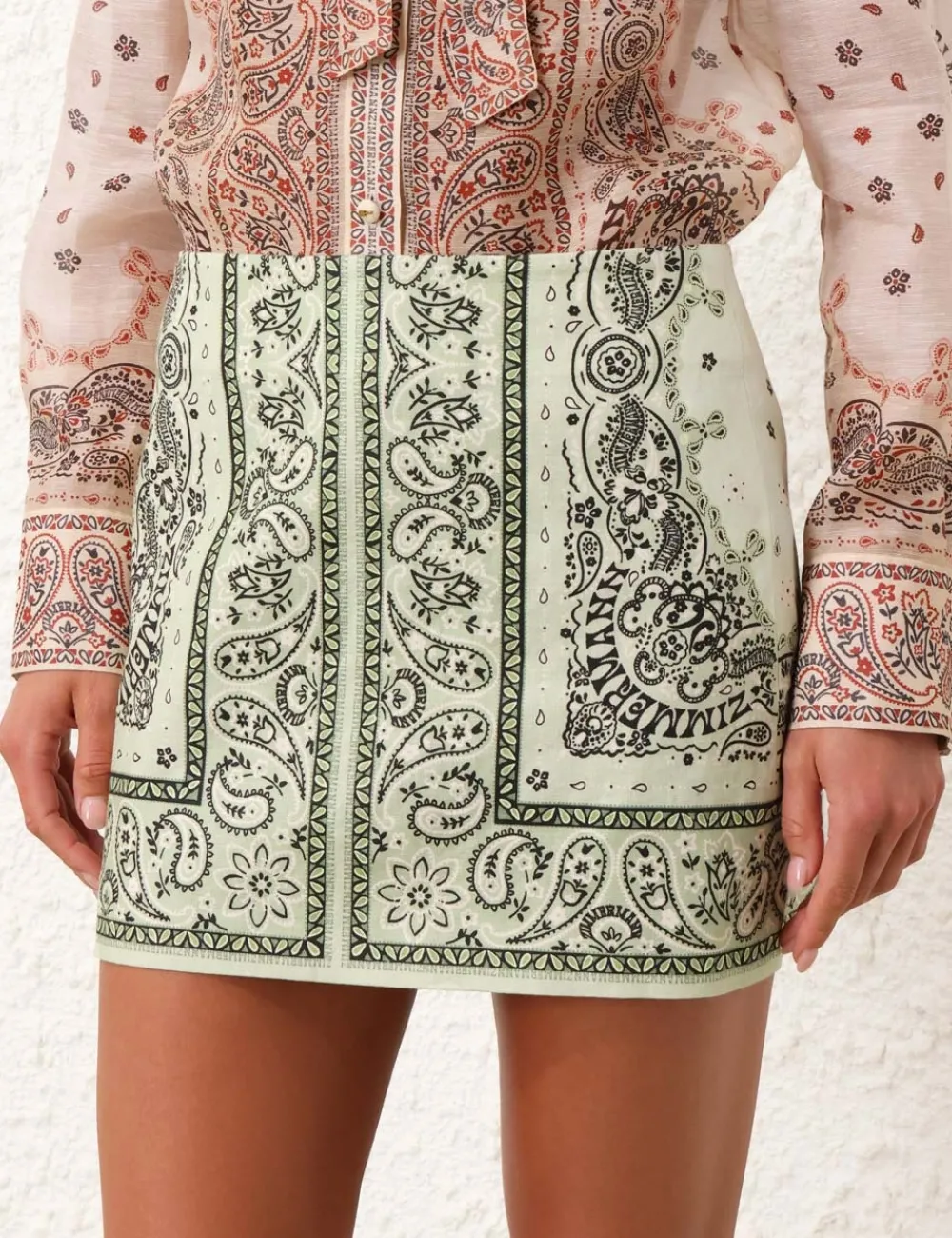 ZIMMERMANN Matchmaker Bandana Micro Skirt-Women Clothing