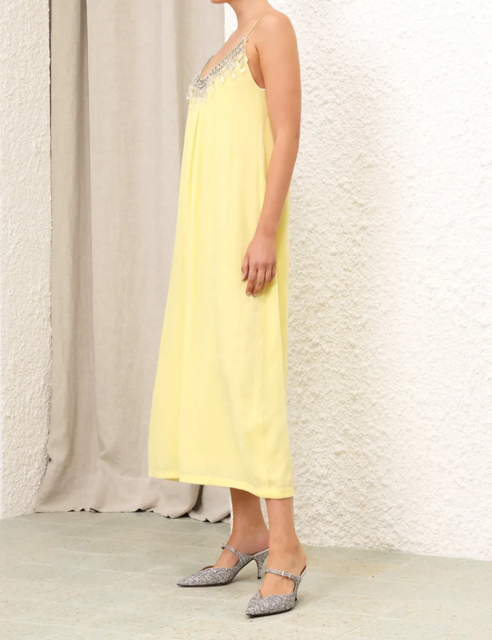 ZIMMERMANN Matchmaker Diamante Slip Dress-Women Dresses