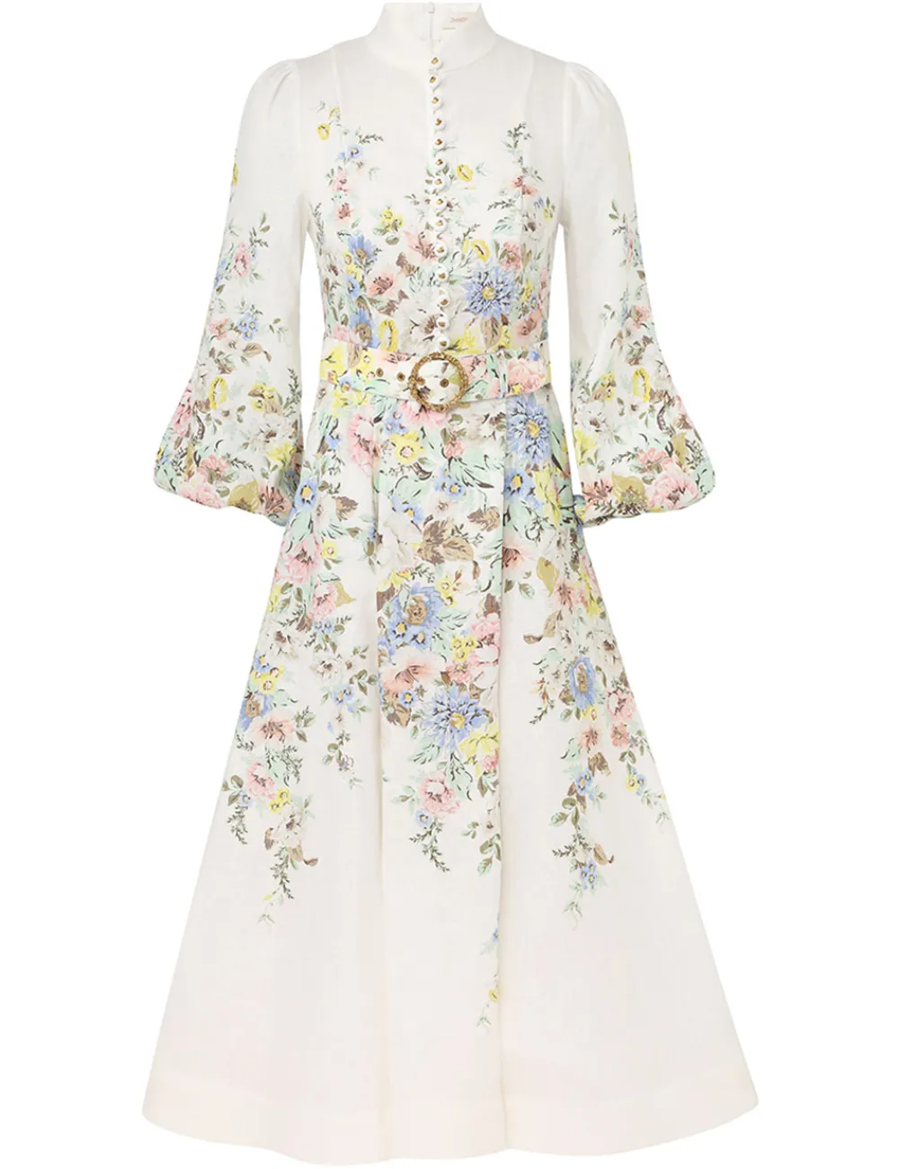 ZIMMERMANN Matchmaker Buttoned Midi Dress-Women Clothing