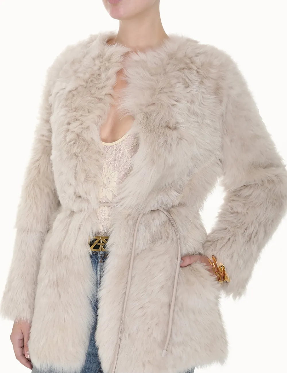 ZIMMERMANN Luminosity Shearling Jacket-Women Jackets & Coats