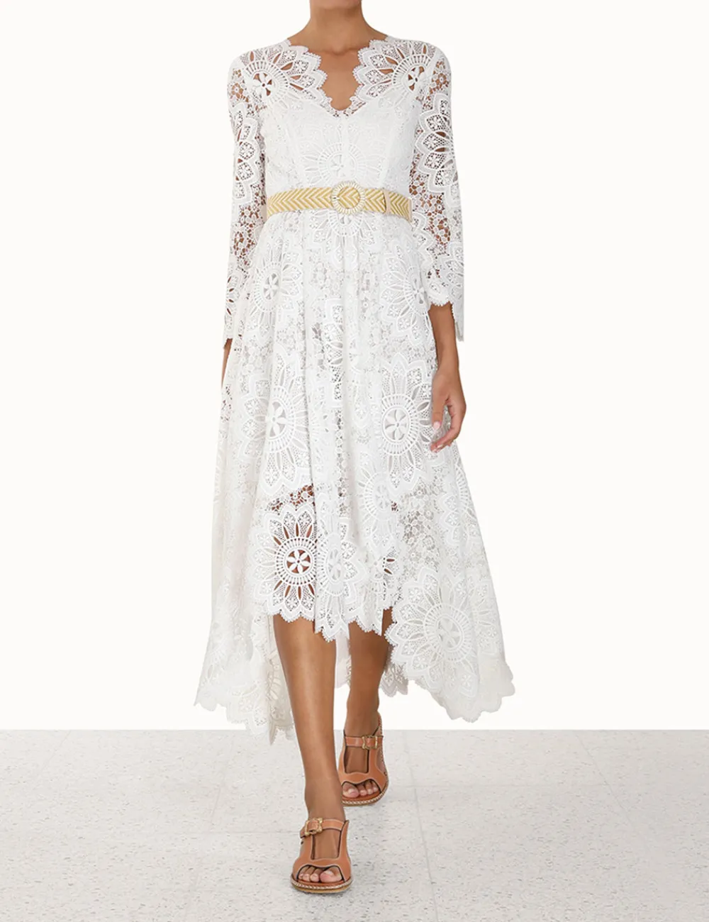 ZIMMERMANN Chintz Doily Lace Dress-Women Clothing