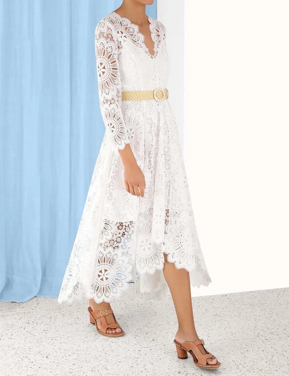 ZIMMERMANN Chintz Doily Lace Dress-Women Clothing