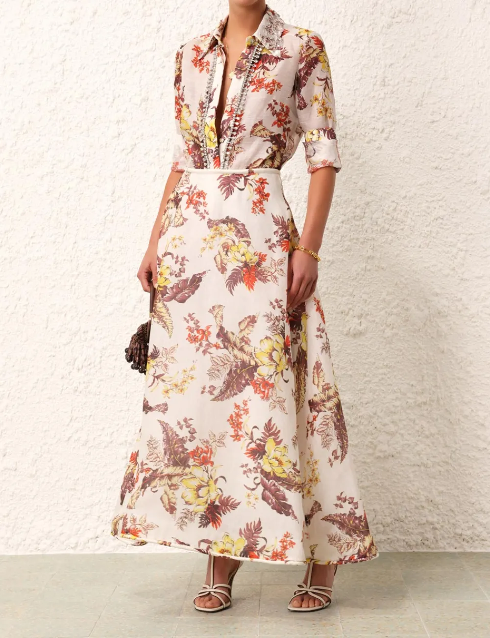 ZIMMERMANN Matchmaker Floral Flare Skirt-Women Skirts