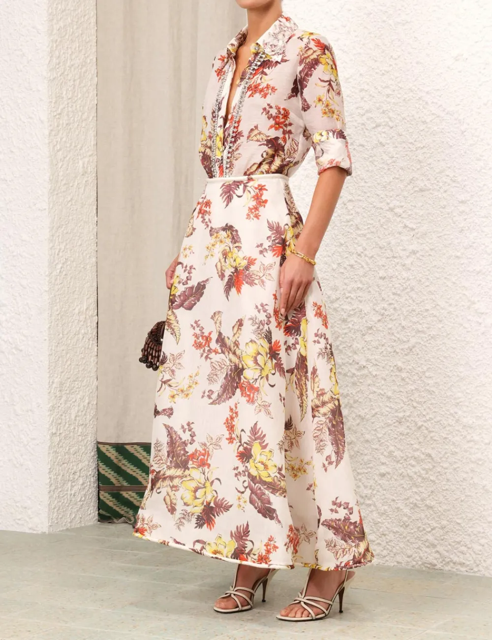 ZIMMERMANN Matchmaker Floral Flare Skirt-Women Skirts