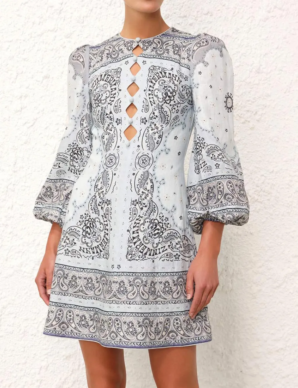 ZIMMERMANN Matchmaker Keyhole Mini Dress-Women Dresses