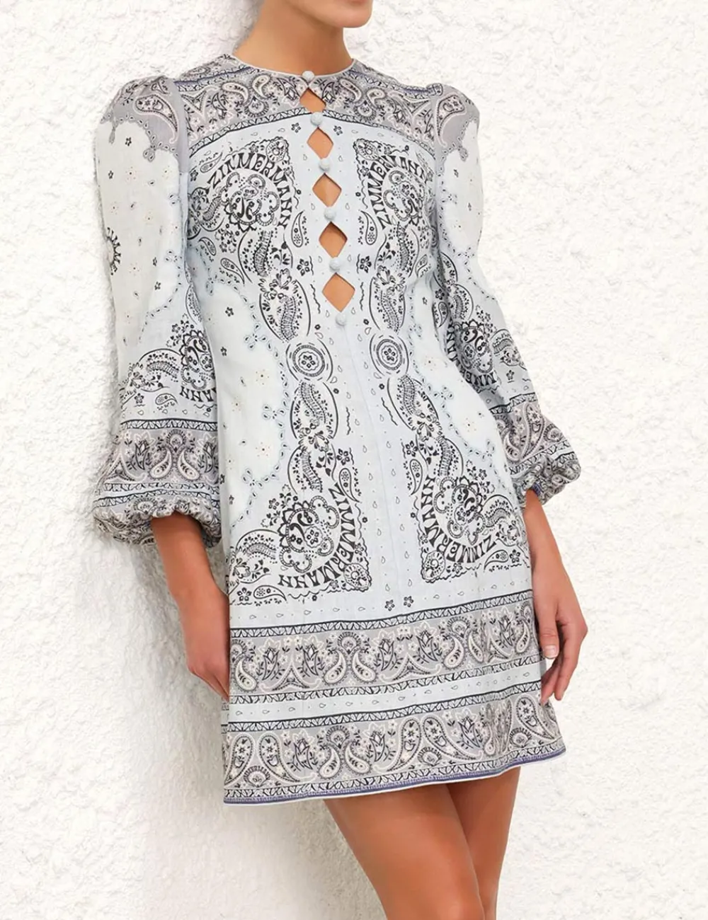 ZIMMERMANN Matchmaker Keyhole Mini Dress-Women Dresses