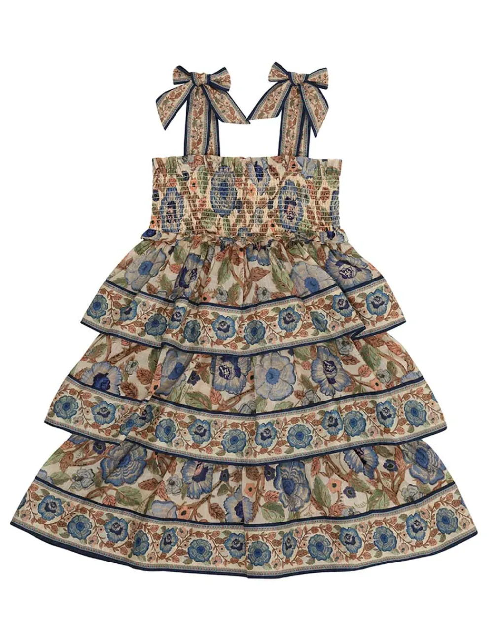 ZIMMERMANN Junie Shirred Tiered Dress-Women Clothing