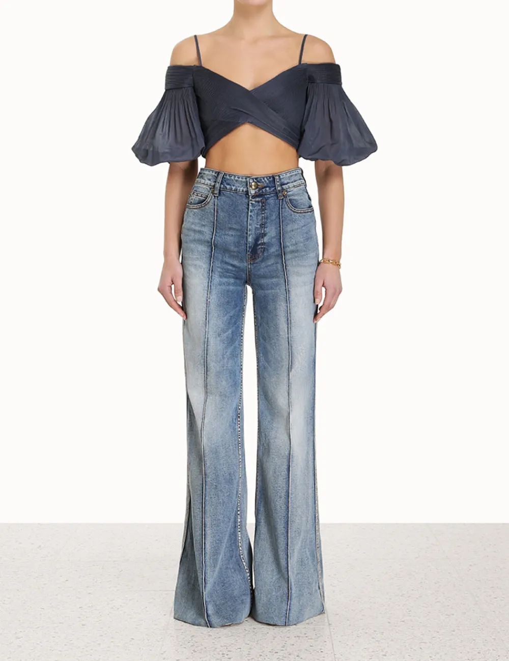 ZIMMERMANN Pleated Bodice-Women Clothing