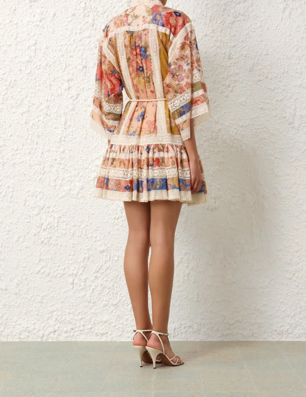 ZIMMERMANN August Lace Trimmed Mini Dress-Women Clothing