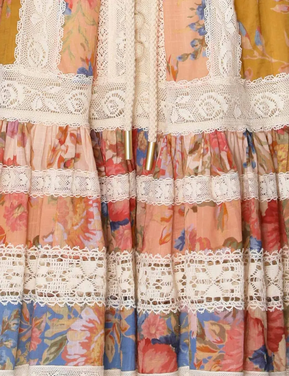 ZIMMERMANN August Lace Trimmed Mini Dress-Women Clothing