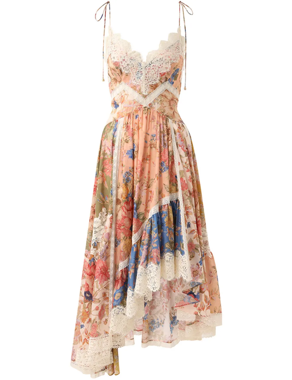 ZIMMERMANN August Asymmetric Slip Dress-Women Clothing