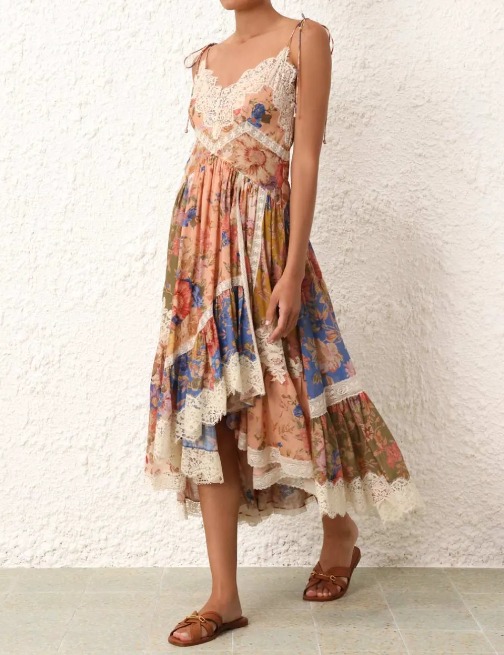 ZIMMERMANN August Asymmetric Slip Dress-Women Clothing